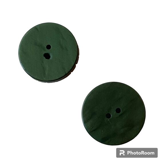 Plastic Buttons 2 Hole Marbled Green Set of 2 Original Sewing Fidget Crafts - Picture 9 of 11